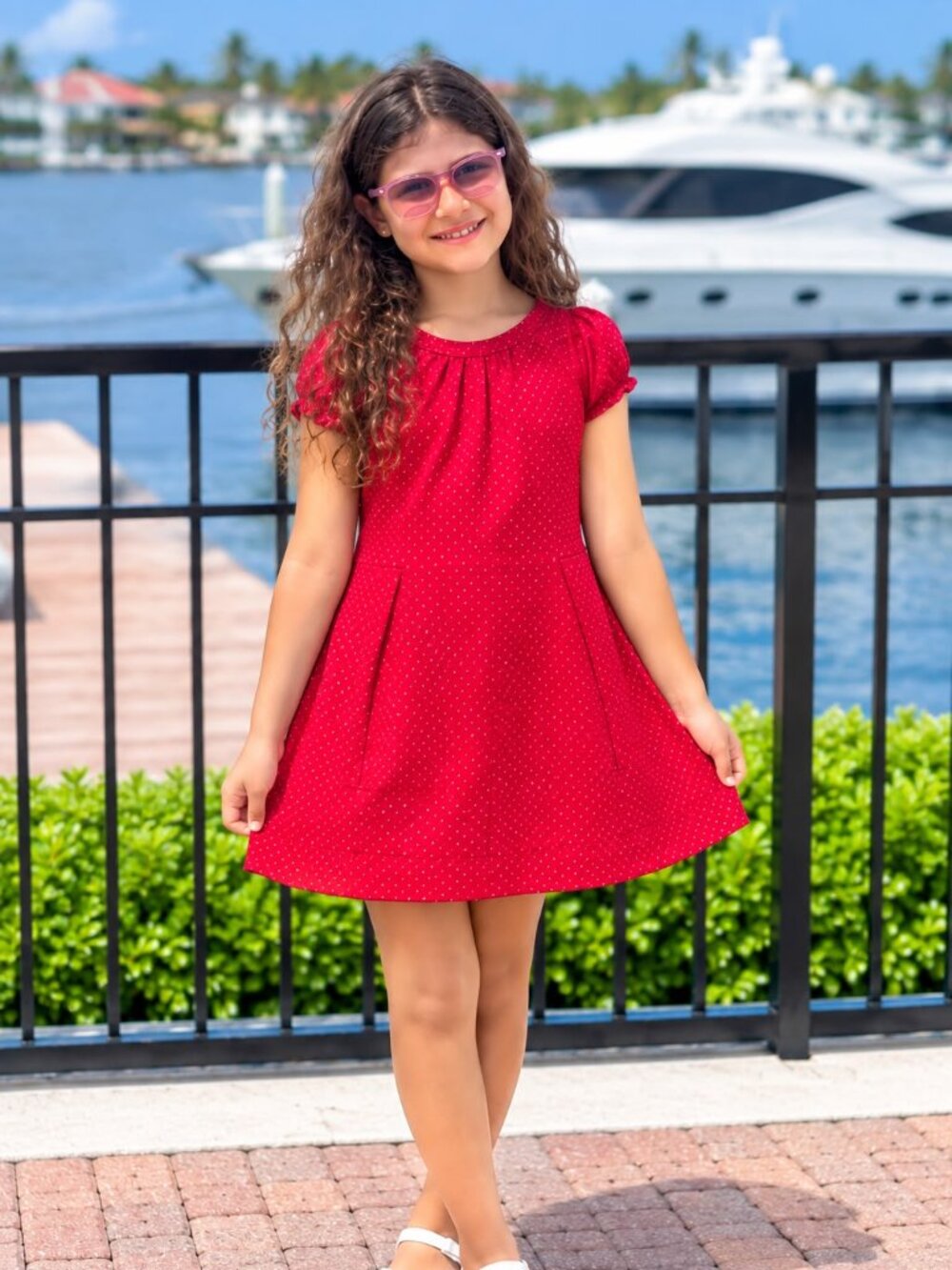 GAP GIRLS RED POLKA DOT DRESS SIZE SMALL 6-7